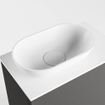 Mondiaz Fowy Meuble de toilette - 40x50x23cm - gris foncé mat - 1 trou de robinet - lavabo à gauche - 1 porte - solid surface - plan MDF - lavabo : Blanc / Noir SW760932