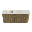 Mondiaz JOYA-DLUX 91.6cm meuble de salle de bains - arrondi droit couleur Dusk - Vasque FAYE position Gauche Sans trou de robinet couleur Frappe. SW1423139