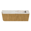 Mondiaz JOYA-DLUX 111.6cm toiletmeubel - ronding links kleur Oak - Wastafel FAYE positie Rechts 1 kraangat kleur Frappe. SW1421913