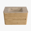 Mondiaz CIRO-DLUX Ensemble de meubles de salle de bains - 80x45x50cm - vasque solid surface Arena - 1 lavabo au centre - sans trous de robinet - 2 tiroirs - Chêne SW1530956