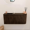 Mondiaz JOYA 91.6cm toiletmeubel - ronding rechts kleur Walnut - Wastafel FAYE positie Links 1 kraangat kleur Urban. SW1421433