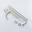 Fortifura Calvi Slim Wastafelkraan - 32.6cm - verhoogd - opbouw - Geborsteld Messing PVD (Goud) OUTLETSTORE STORE33661