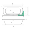 Xenz Robijn Duobad - 190x90x48 - afvoer Midden - acryl - wit SW378332