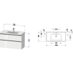 Ensemble de meuble Duravit D-Neo avec meuble sous lavabo avec 2 tiroirs avec fermeture douce 100x20x48cm incluant lavabo blanc mat SW641973