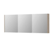 INK SPK1 Armoire de toilette avec miroir - 160x14x60cm - 3 portes - miroir double face - interrupteur et prise de courant - MFC Chêne ivoire SW798146