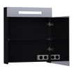 BRAUER Promise Deluxe Armoire de toilette 59x70x15cm éclairage intégré rectangulaire 1 portes pivotantes MDF Noir Mat SW371684