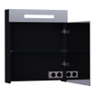 Saniclass Double Face Spiegelkast - 60x70x15cm - verlichting - geintegreerd - 1 rechtsdraaiende spiegeldeur - MDF - mat zwart SW371684