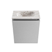 MONDIAZ TURE-DLUX Meuble toilette - 40cm - Plata - EDEN - vasque Glace - position centrale - sans trou de robinet SW1103419