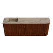 Mondiaz JOYA-DLUX 111.6cm meuble de salle de bains - arrondi droit couleur Ruby - Vasque FAYE position Gauche 1 trou de robinet couleur Arena. SW1425310