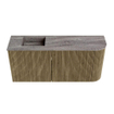 Mondiaz JOYA-DLUX 91.6cm meuble de salle de bains - arrondi droit couleur Dusk - Vasque FAYE position Gauche 1 trou de robinet couleur Oza. SW1426016