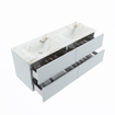 MONDIAZ VICA-DLUX Ensemble meuble de salle de bains - 130cm - meuble sous-vasque clay - 4 tiroirs - lavabo encastré cloud double - 2 trous de robinet - version hauteur 60cm - frape SW1089182