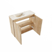 MONDIAZ TURE-DLUX Meuble toilette - 60cm - Washed Oak - EDEN - vasque Lava - position gauche - 1 trou de robinet SW1104111