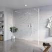 Fortifura Galeria Douche à l'italienne - 180x200cm - verre clair - anticalcaire - verre de sécurité 8mm - 2 parois latérales 40cm - avec bras muraux et profilés d'angle - Blanc mat SW976684