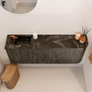 Mondiaz JOYA-DLUX Meuble de salle de bains 111,6cm - arrondi droit couleur Shadow - Vasque FAYE position Gauche 1 trou de robinet couleur Lava SW1422888