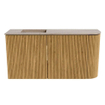 Mondiaz JOYA-DLUX 81.6cm toiletmeubel - ronding rechts kleur Oak - Wastafel FAYE positie Links Zonder kraangat kleur Saba. SW1424209