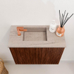 Mondiaz JOYA-DLUX Meuble de toilette 50cm - couleur Ruby - Vasque FAYE position Gauche 1 trou de robinet couleur Saba SW1425575
