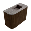 Mondiaz JOYA-DLUX 51.6cm toiletmeubel - ronding links kleur Walnut - Wastafel FAYE positie Rechts 1 kraangat kleur Oza. SW1424590