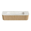 MONDIAZ KURVE-DLUX 170cm Meuble salle de bain avec module 25 G et D - couleur Oak - 1 tiroir - 2 portes - vasque BIG LARGE centre - 1 trou de robinet - couleur Ostra SW1137767