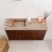 Mondiaz JOYA-DLUX Meuble de toilette 70cm - couleur Ruby - Vasque FAYE position Gauche 1 trou de robinet couleur Arena SW1425263