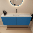 MONDIAZ TURE-DLUX meuble WC 120cm Jeans. EDEN lavabo Opalo position milieu. Sans trou de robinet. SW1104384