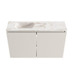 MONDIAZ TURE-DLUX Meuble toilette - 80cm - Linen - EDEN - vasque Frappe - position gauche - 1 trou de robinet SW1102877