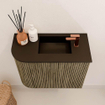 Mondiaz JOYA 51.6cm toiletmeubel - ronding links kleur Dusk - Wastafel FAYE positie Rechts 1 kraangat kleur Urban. SW1421670