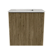 Mondiaz JOYA-DLUX 40cm toiletmeubel - kleur Dusk - Wastafel FAYE positie Links 1 kraangat kleur Glace. SW1423117