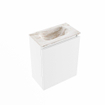 MONDIAZ TURE-DLUX Meuble toilette - 40cm - Talc - EDEN - vasque Frappe - position centrale - sans trou de robinet SW1102581