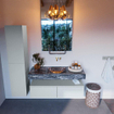 Mondiaz ALAN-DLUX Ensemble de meuble - 120cm - meuble Clay mat - 2 tiroirs - Lavabo Cloud Lava suspendu - vasque Centre - 0 trous de robinet SW809050