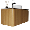 Saniclass Terra Badkamermeubelset - 100cm - 2 lades - afgeronde hoeken - topblad - sandwood (licht eiken) SW1441286