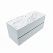 MONDIAZ VICA-DLUX Ensemble meuble de salle de bains - 110cm - meuble bas clay - 2 tiroirs - lavabo encastré cloud à droite - 1 trou de robinet - version haute 60cm - glace SW1088180