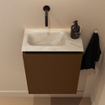 MONDIAZ TURE-DLUX Meuble toilette - 40cm - Rust - EDEN - vasque Ostra - position gauche - sans trou de robinet SW1105068