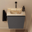 MONDIAZ TURE-DLUX Meuble WC 40 cm Dark Grey. EDEN lavabo Frappe position milieu. Sans trou de robinet. SW1102711