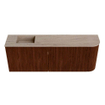 Mondiaz JOYA-DLUX Meuble de salle de bains 111.6cm - arrondi droit couleur Ruby - Vasque FAYE position Gauche Sans trou de robinet couleur Saba. SW1425626