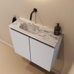 MONDIAZ TURE-DLUX Meuble de toilettes 60 cm Cale. EDEN vasque Glace position gauche. Sans trou de robinet. SW1103165