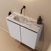 MONDIAZ TURE-DLUX Meuble toilette - 60cm - Cale - EDEN - vasque Glace - position gauche - sans trou de robinet SW1103165