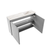 MONDIAZ TURE-DLUX Meuble de toilettes 80 cm Plata. EDEN lavabo Frappe position droite. Avec 1 trou de robinet. SW1102975