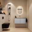 MONDIAZ TURE-DLUX meuble WC 100 cm Plata. Lavabo EDEN Opalo position milieu. Sans trou de robinet. SW1104479