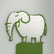 Tiger Haak Kiddy Elephant Groen 6.4x10.4x1.8cm SW25263