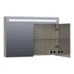 BRAUER Double Face Armoire de toilette 100x70cm éclairage intégré rectangulaire 2 portes pivotantes Taupe SW24956