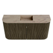 Mondiaz JOYA-DLUX 83.2cm meuble de salle de bains - arrondi gauche et droite couleur Shadow - Vasque FAYE position Milieu Sans trou de robinet couleur Arena. SW1426251