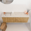 Mondiaz JOYA-DLUX 100cm toiletmeubel - kleur Oak - Wastafel FAYE positie Links 1 kraangat kleur Opalo. SW1422178