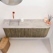 Mondiaz JOYA-DLUX 101.6cm toiletmeubel - ronding rechts kleur Dusk - Wastafel FAYE positie Links Zonder kraangat kleur Glace. SW1423172