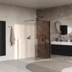 BRAUER Orion Paroi de douche à l'italienne - 120x200cm - verre bronze - traitement anticalcaire - noir mat SW1476080