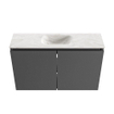 MONDIAZ TURE-DLUX Meuble WC 80 cm Dark Grey. EDEN lavabo Ostra position milieu. Avec 1 trou de robinet. SW1104813