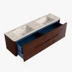 Mondiaz CIRO-DLUX Meuble de salle de bains - 170x45x50cm - Plan vasque solid surface Nata - 2 vasques Double - sans trous de robinet - 4 tiroirs - Ruby SW1532086