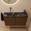 MONDIAZ TURE-DLUX Meuble toilette - 80cm - Rust - EDEN - vasque Lava - position gauche - sans trou de robinet SW1104080