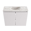 MONDIAZ TURE-DLUX Meuble toilette - 60cm - Cale - EDEN - vasque Glace - position centrale - 1 trou de robinet SW1103195