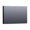 BRAUER Dual Spiegelkast - 100x70x15cm - 2 links- rechtsdraaiende spiegeldeur - MDF - hoogglans zwart SW371776