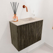 Mondiaz JOYA-DLUX Meuble de toilette 50cm - couleur Shadow - Vasque FAYE position Droite Sans trou de robinet couleur Frappe SW1422643